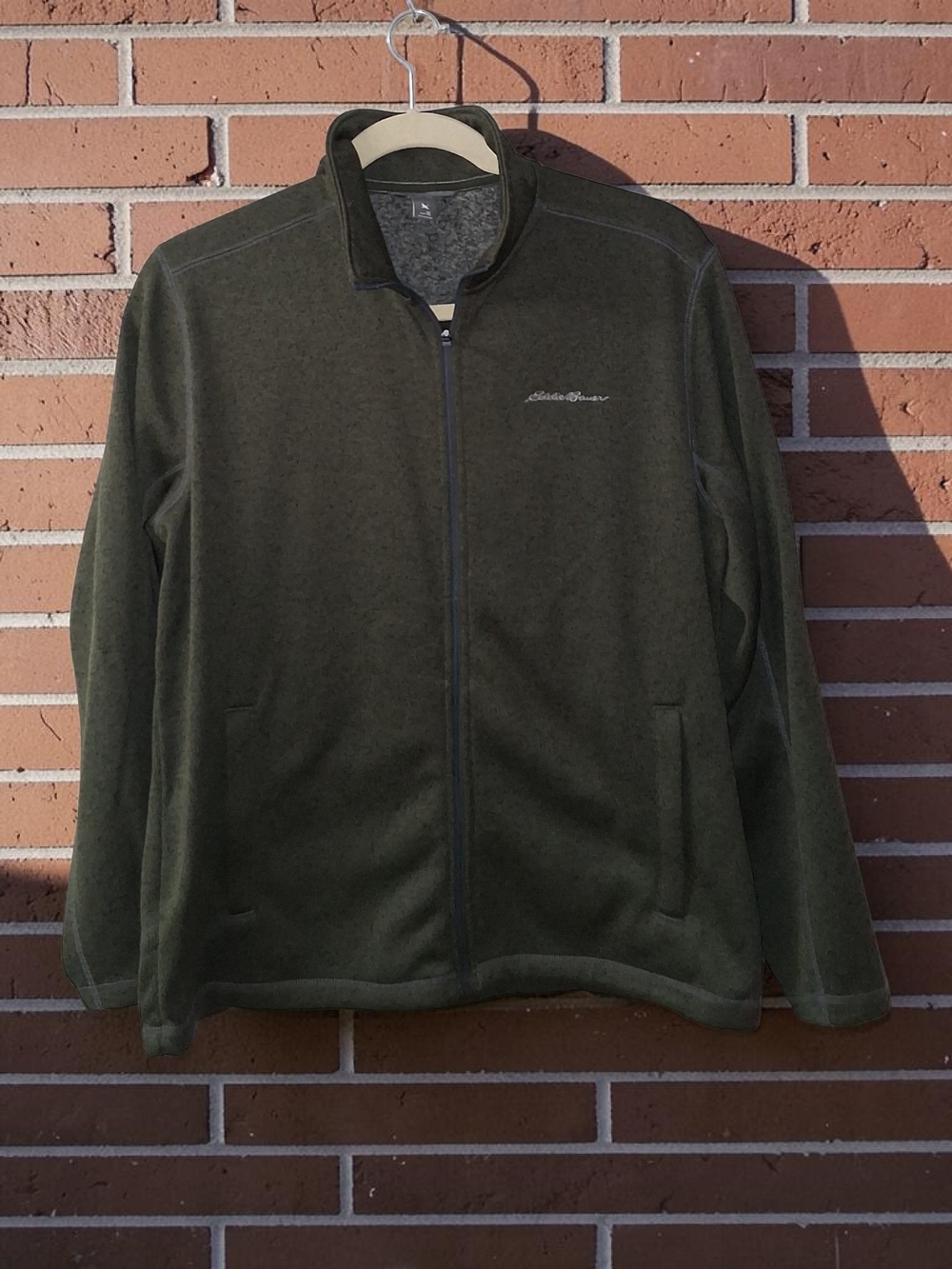 Eddie Bauer Olive Green Full-Zip Fleece Jacket